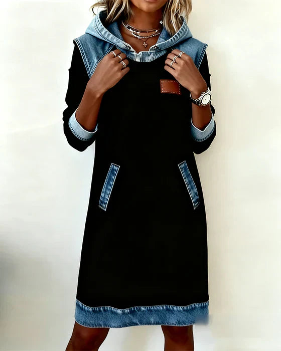 アレクサ | コージーコントラストフードドレス